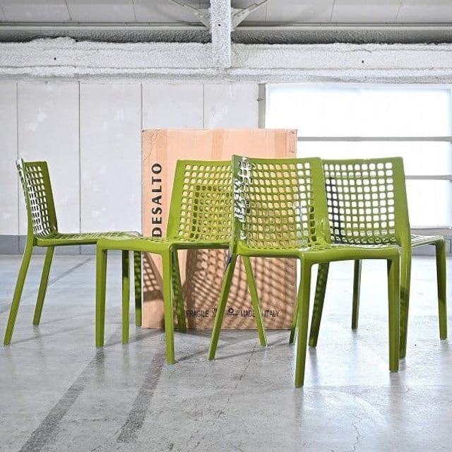 新品 未使用品 Cassina ixc 取り扱い DESALTO社 20万「288」4脚セット B ポッチ ドンドリ スタッキングチェア カッシーナ・イクスシー【 中古家具/中古インテリア/USED家具ユーズド家具/リサイクル】