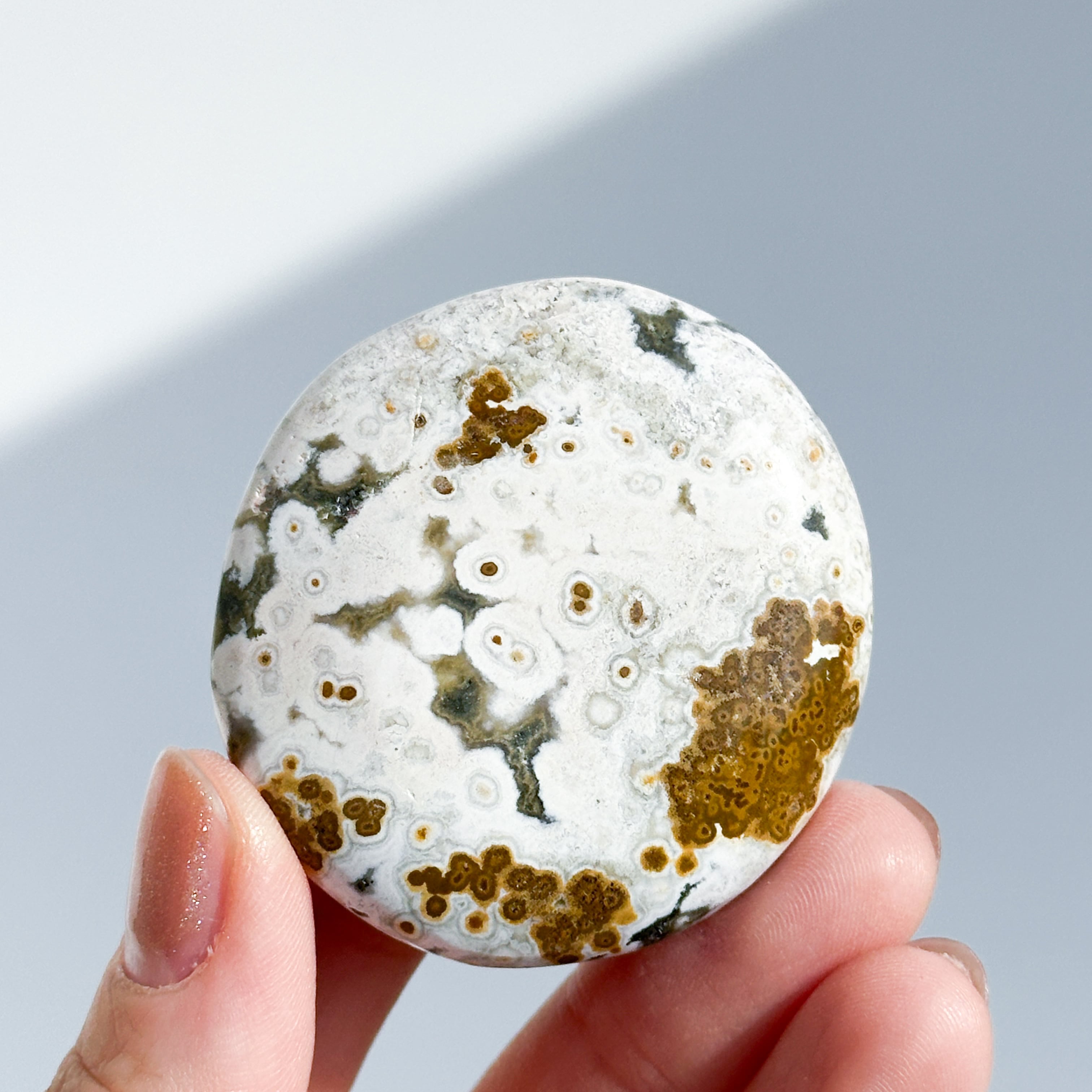 オーシャンジャスパー パームストーン35◇ Ocean Jasper ◇天然石