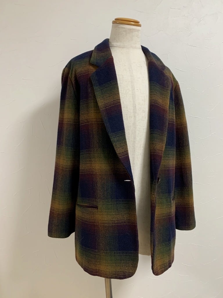 1980～90's Gradation Check Pattern Tailored Jacket