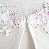 社交ダンス 衣装 スタンダードドレス ワンピース ドレス スタンダード SEKINE セキネ 白 フリル レース 上品 ダンス パーティ 発表会 かわいい ホワイト系 お洒落 フェミニン 大きな袖シンプル ふんわり