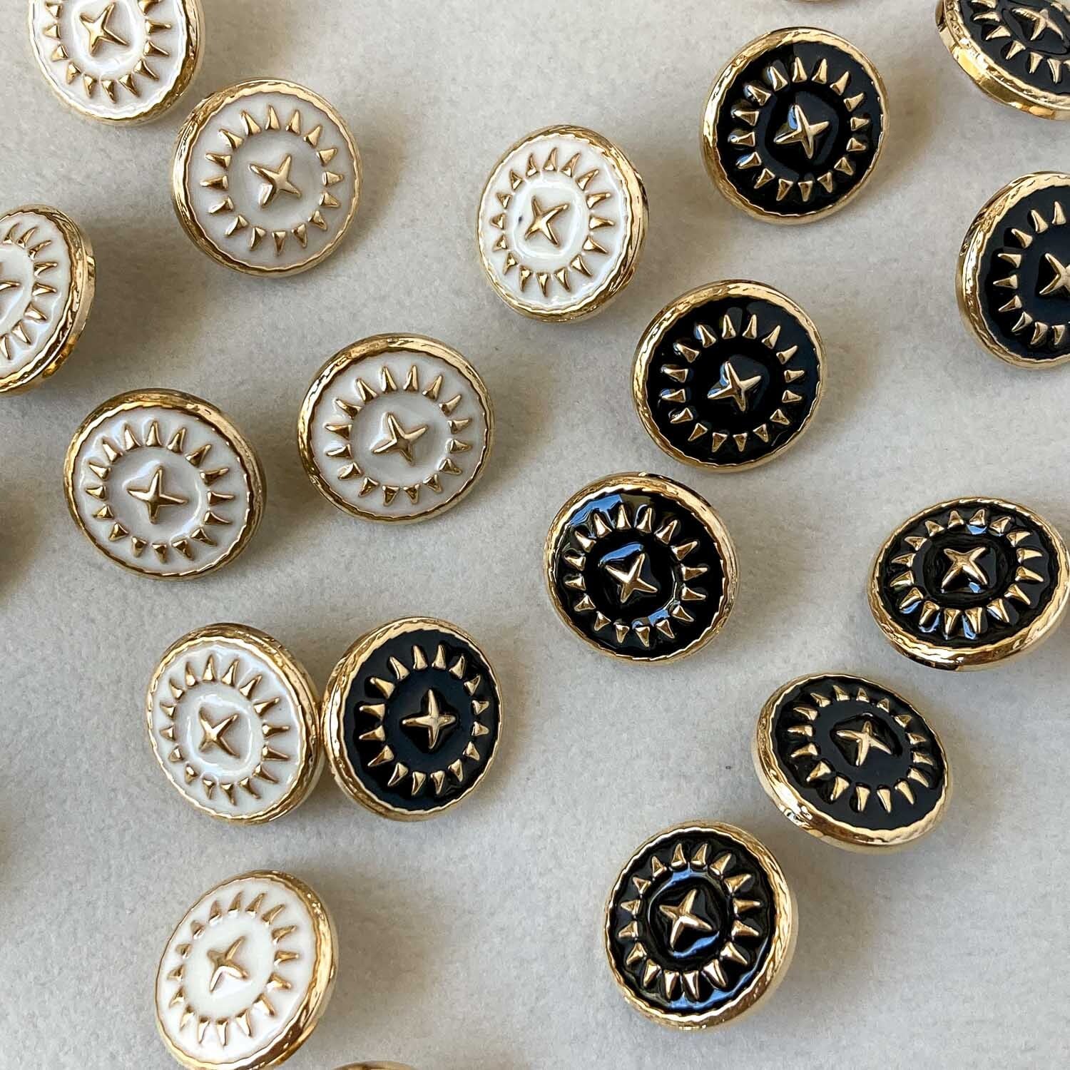 真ん中クロス放射模様ボタン（13mm） | Dua-アクセサリーパーツショップ