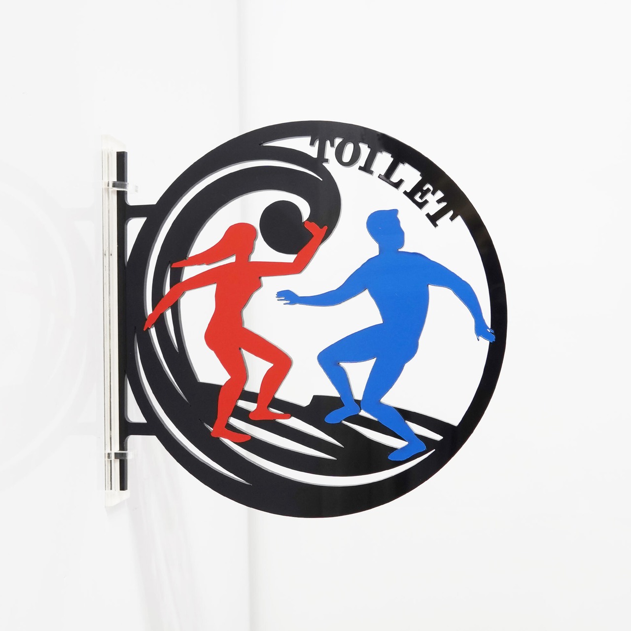 ツケレルン（1wayピクトサイン）軽量 アクリル 突き出し 看板_（トイレサイン 男女並び ）1way-0073 - 1