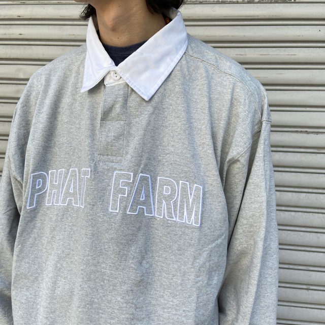 『送料無料』新品未使用品　Phat Farm ファットファーム　ロゴ刺繍ラガーシャツ　XXL