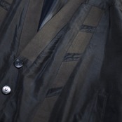 cardigan type switching design silk blouson