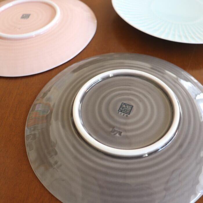 波佐見焼 一龍陶苑 平皿18cm しのぎ Hasami-yaki Plate 18cm #006 | 和