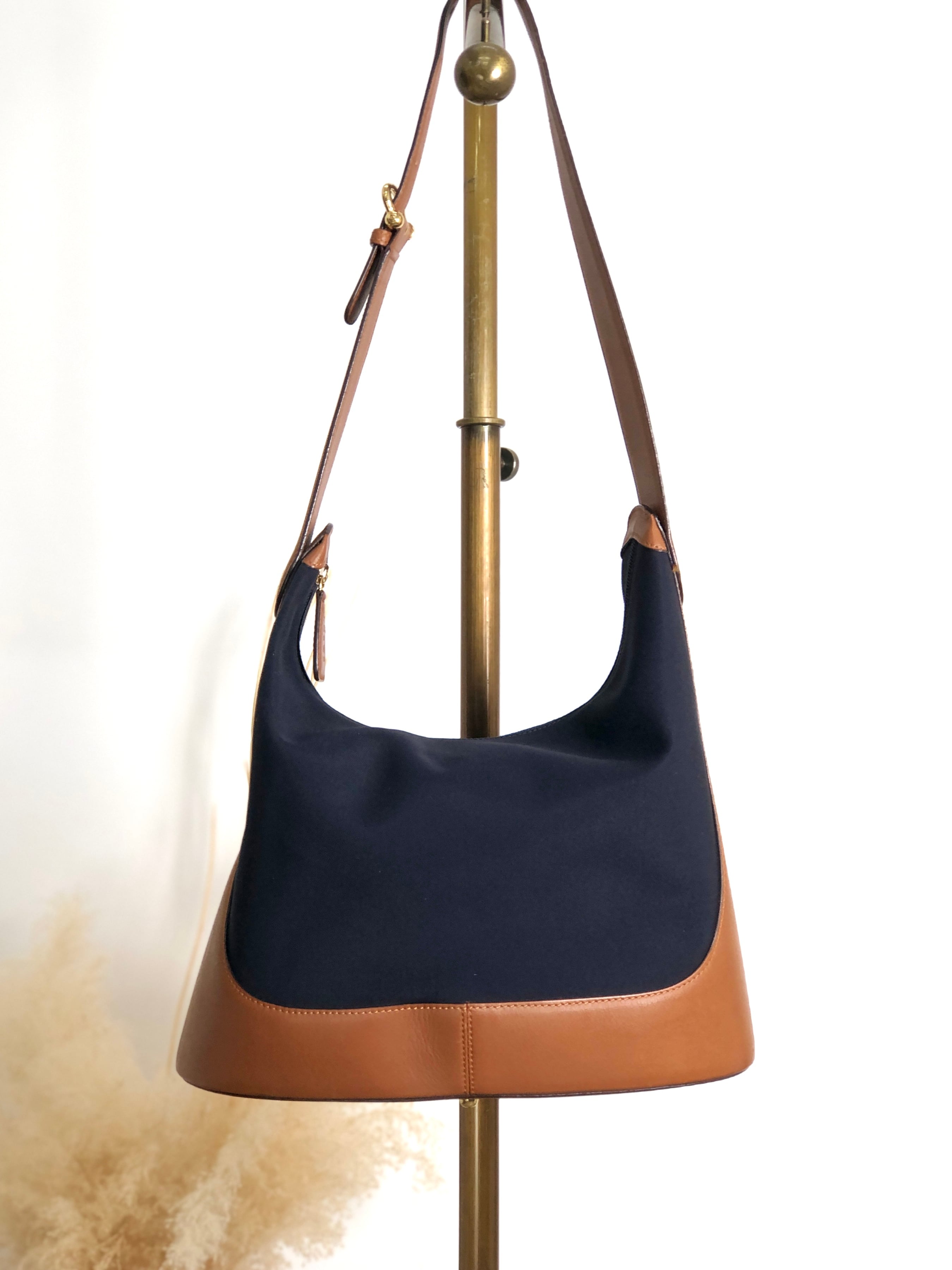 LOEWE ロエベ ショルダーバッグ ネイビー×ブラウン アナグラム