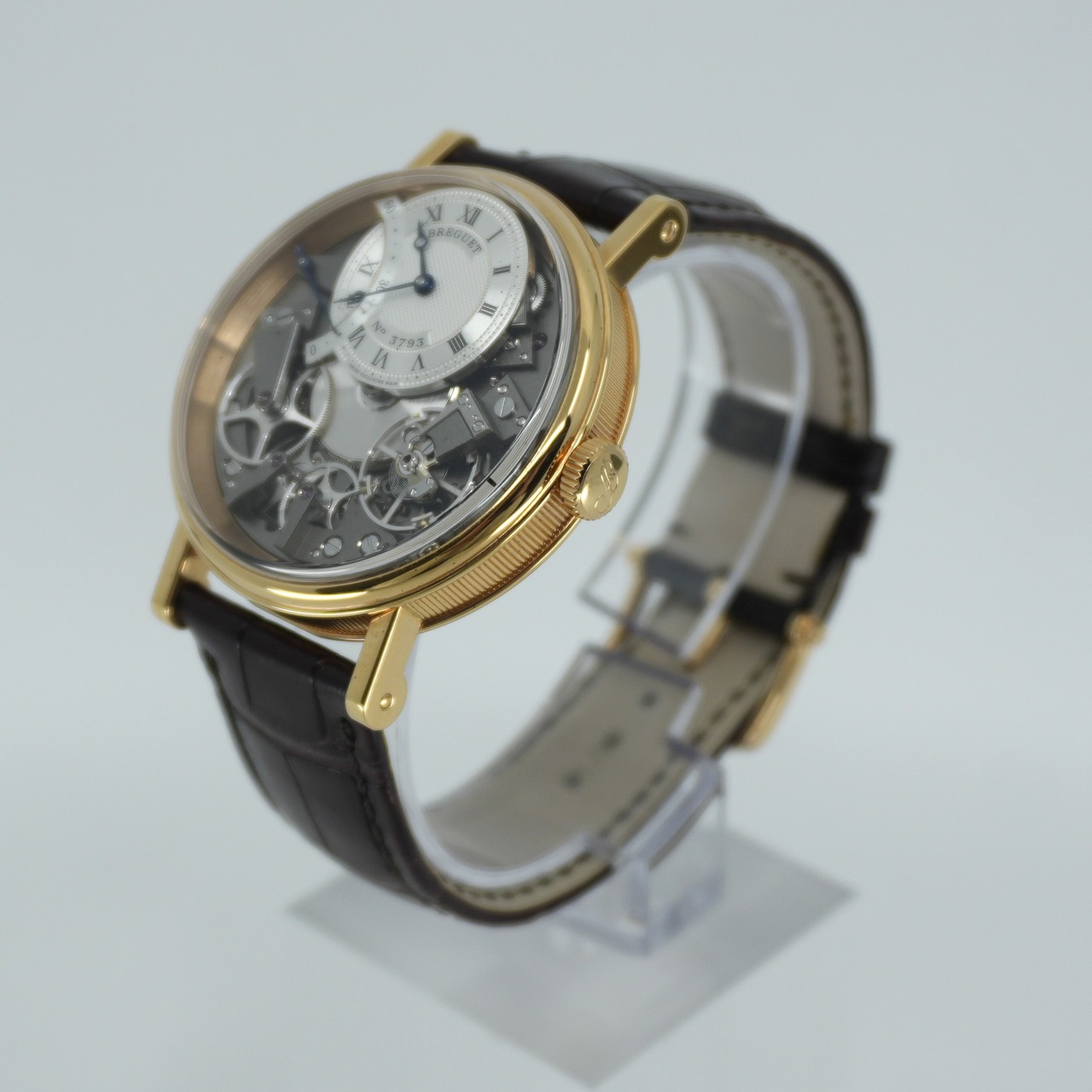 稼働品!BREGUET ブレゲ トラディション オートマティック レトログラード セコンド 7097BR/G1/9WU PG×革 AT シルバー文字盤