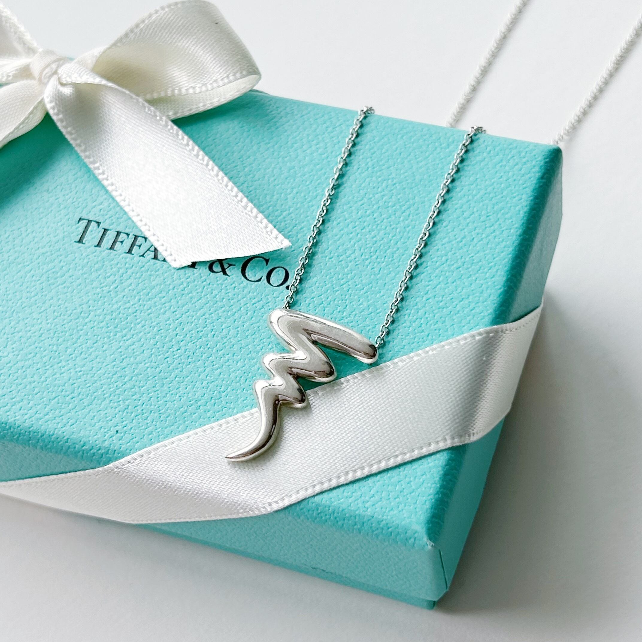 T6197】Tiffany &Co. scribble necklace/silver925/ティファニー 