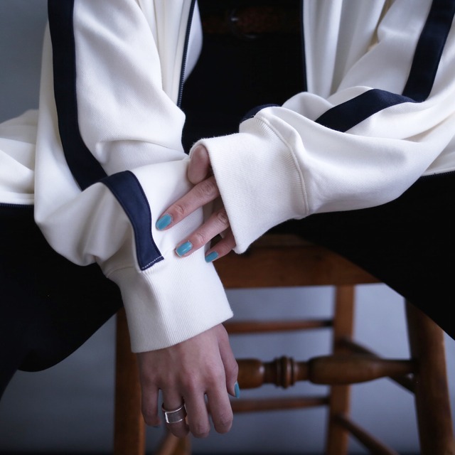 "NAUTICA" sleeve line design loose silhouette white track jacket