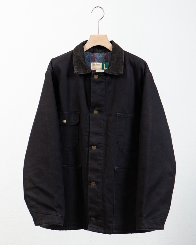 black canvas coverall jacket w/blanket liner