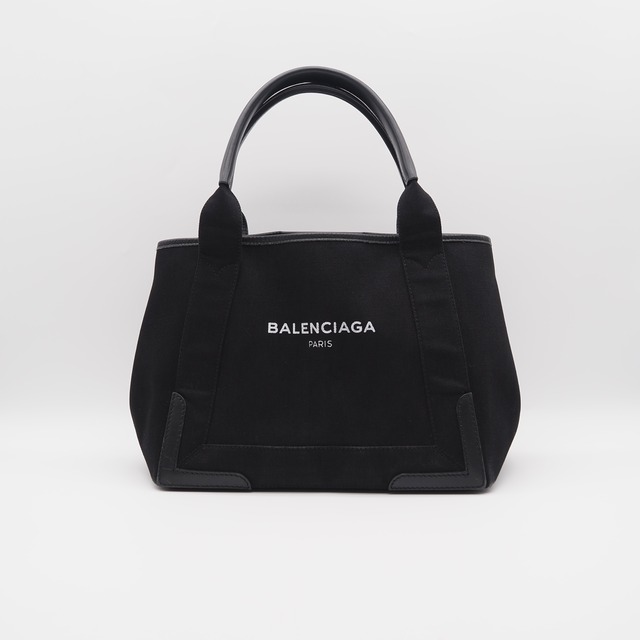 BALENCIAGA  ネイビーニューカバ PM ハンドバッグ  キャンバス ブラック バレンシアガ