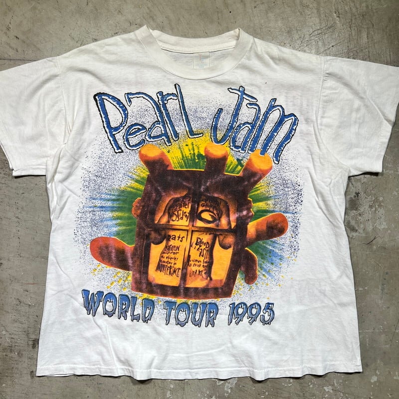 90's Pearl Jam パールジャム WORLD TOUR 1995 ワールドツアーTee ブートレグ Eddie Vedder  エディ･ヴェダー コットン100% SHORT HILLS TEE ドミニカ共和国製 XLサイズ 希少 ヴィンテージ BA-2215 RM2634H  | agito ...