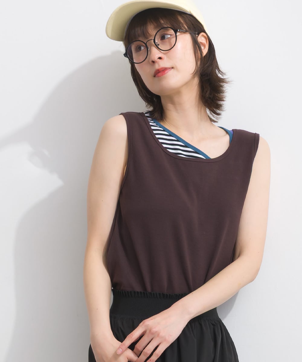 K261087 カップ付きアシンメトリータンクトップ / Cup-In Asymmetrical