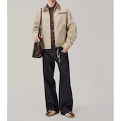 ボタンフロント ヒップ丈ジャケット af0416