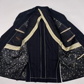 シルク混 Paul Smith ポールスミス ストライプ 裏地柄入り テーラードジャケット M/ネイビー メンズ