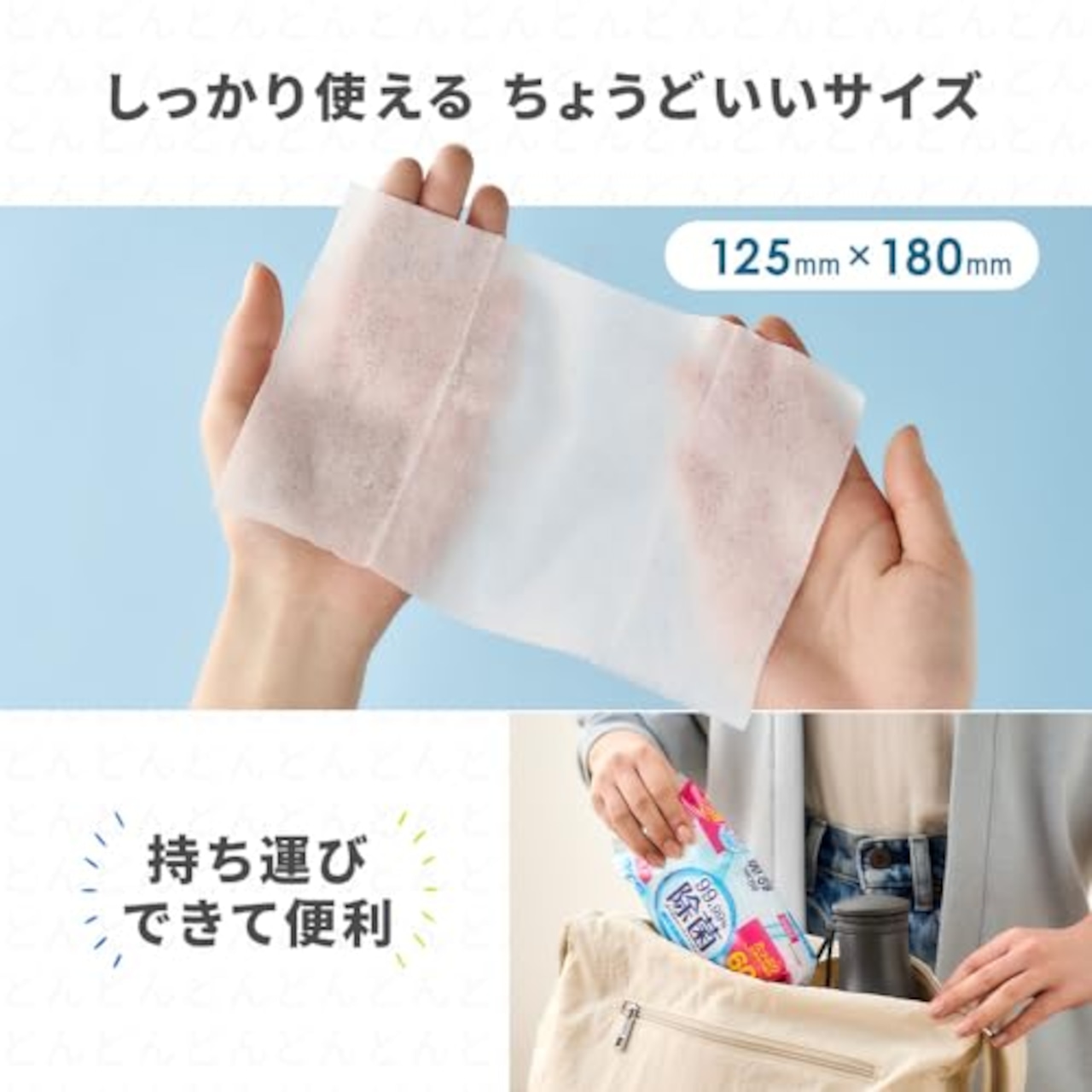 アイリスオーヤマ(IRIS OHYAMA) 除菌ができるウェットティッシュ アルコールタイプ 480枚(60枚入×8) WTS-60A8P