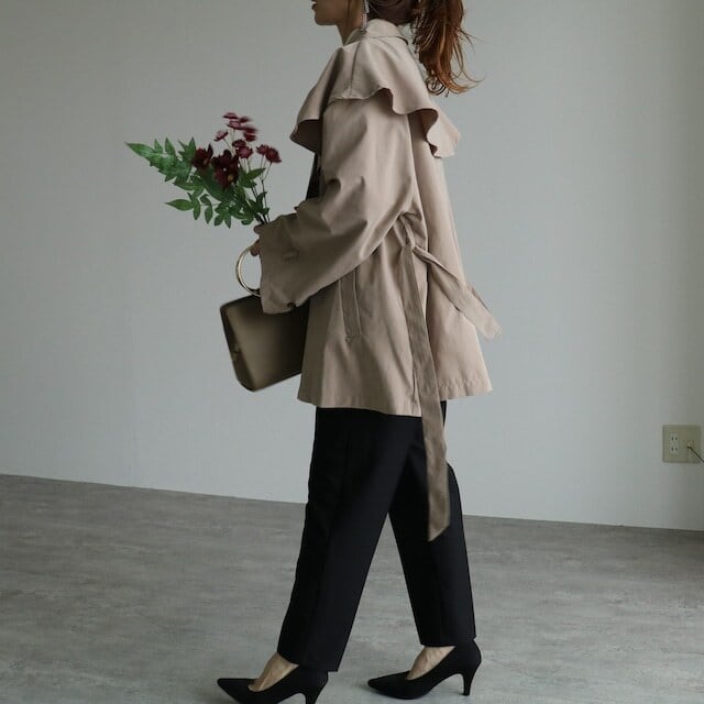 ポンチョ風ミドル丈コート※一部予約商品です※【y8014-z】宅配便送料