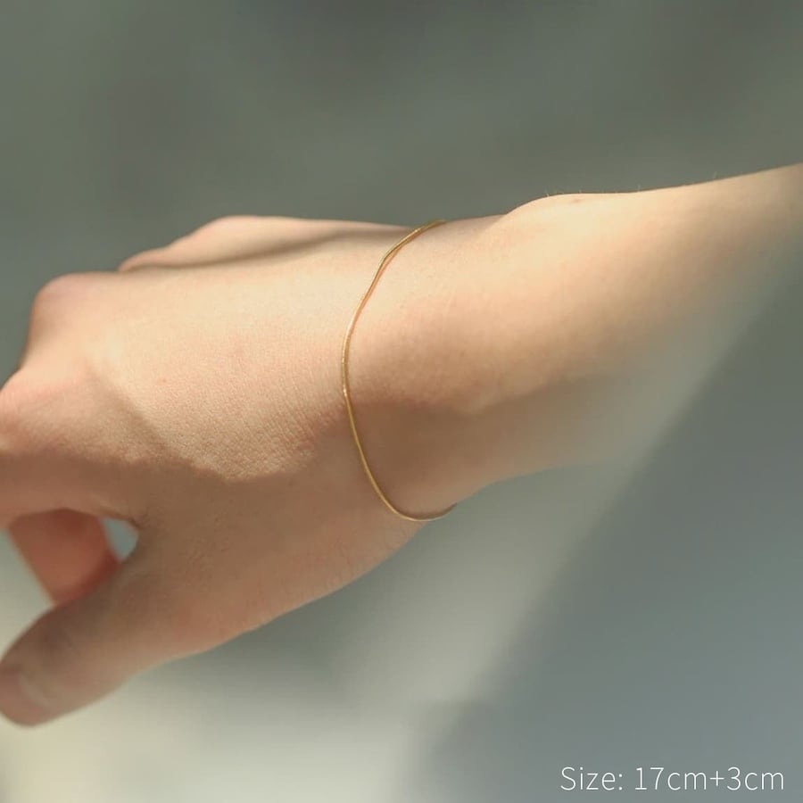 thin snake bracelet (gold) #b25 | garcia