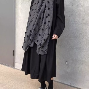 立体刺繍グレーストール W10294