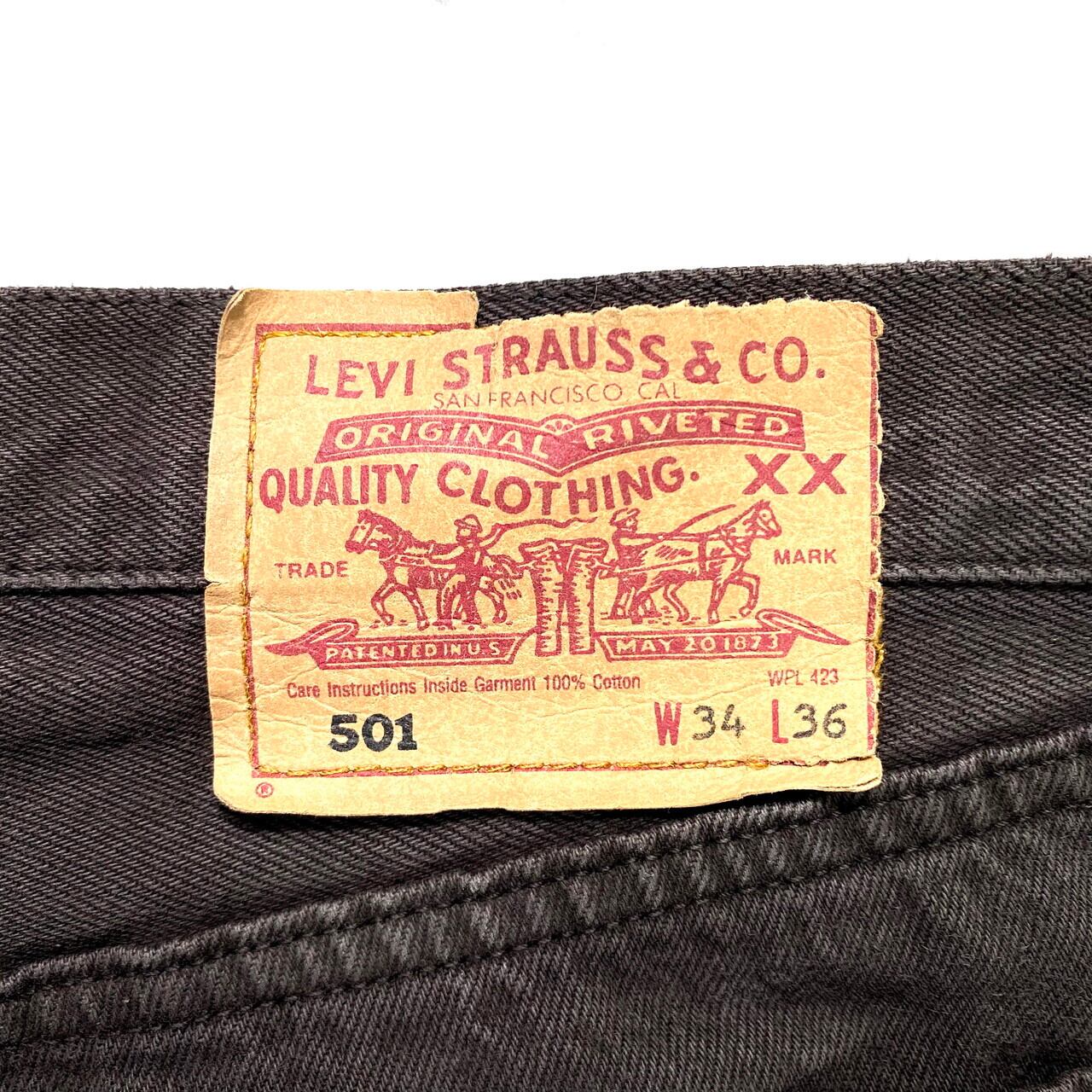 90年代 フランス製 Levi's リーバイス 501 ストレート カラーデニム