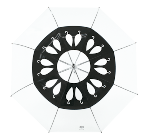 クリスタルハンドルシリーズ ビニール傘 天井におしゃれなロゴ印刷（黒）