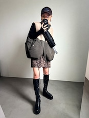 【受注予約:10月上旬入荷予定】ピーチボア切替中綿vest/カーキ