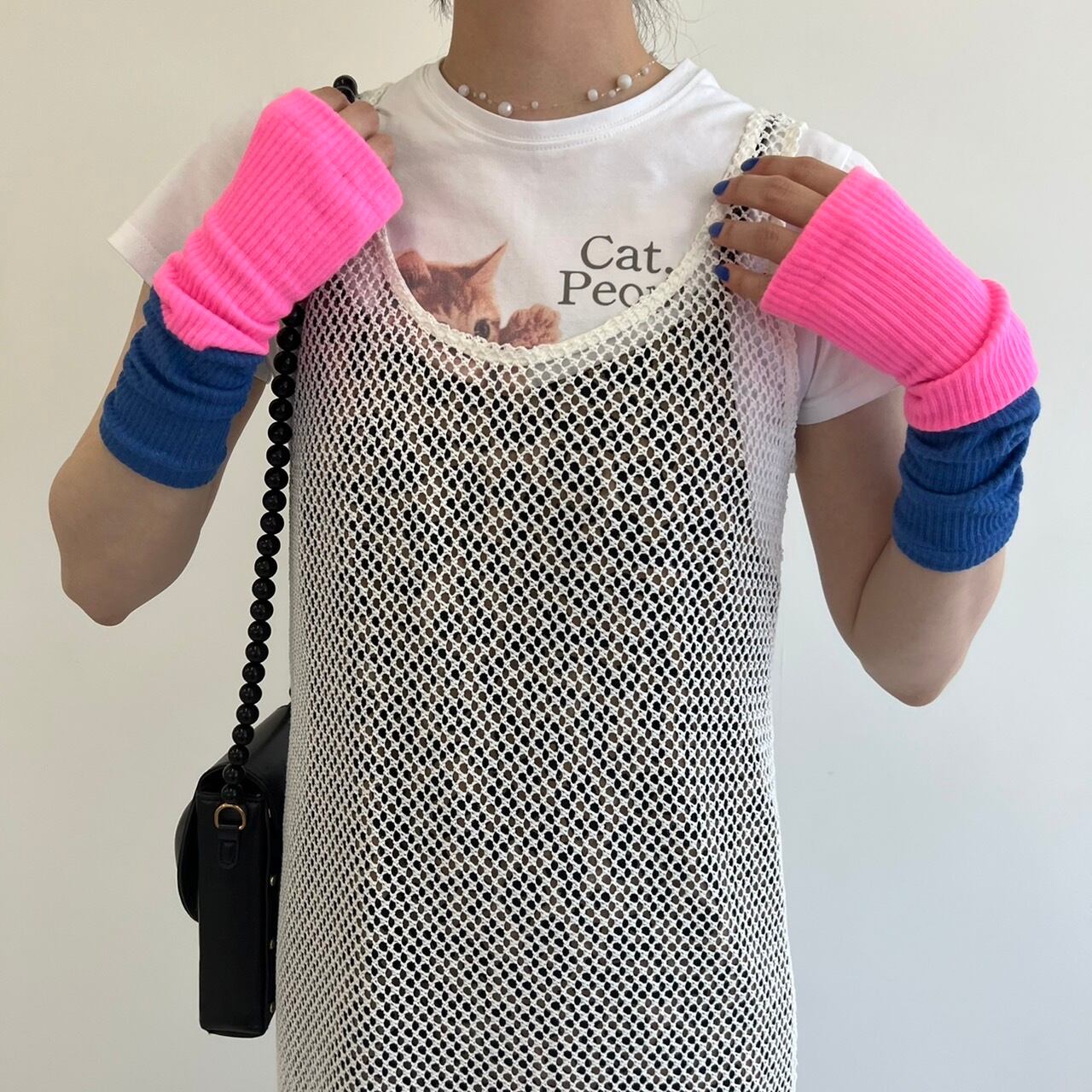 bi-color knit arm warmer_LN01358