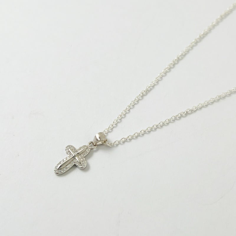 シルバー×ジルコニアクロス ネックレス