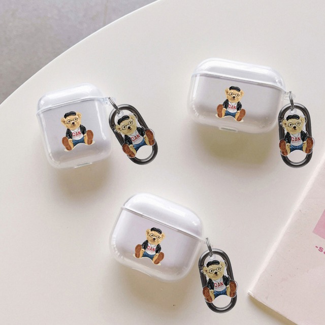 Glasses bear design clear airpods case