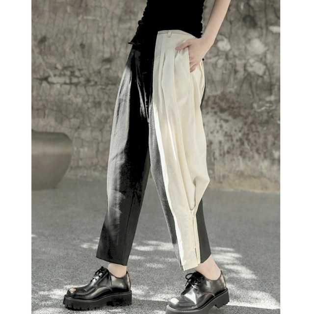 Bicolor tapered pants C0066