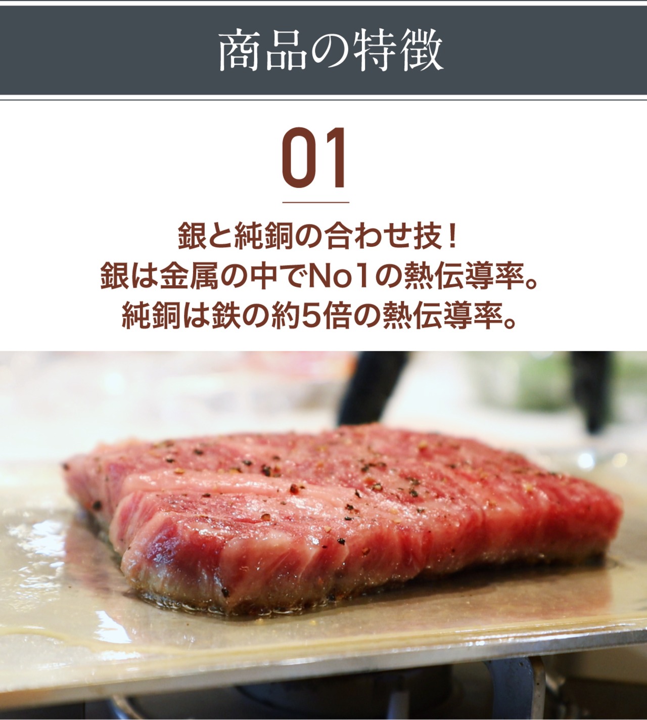 桂紀章 B5サイズ 純銅製焼肉プレート 全面銀メッキ