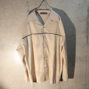 90s~ Dead Stock Long Sleeve Open Collar Design Shirt