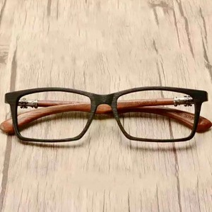 【BJ0285】Wooden Square Clever Glasses（木製テンプルのスクエアメガネ）