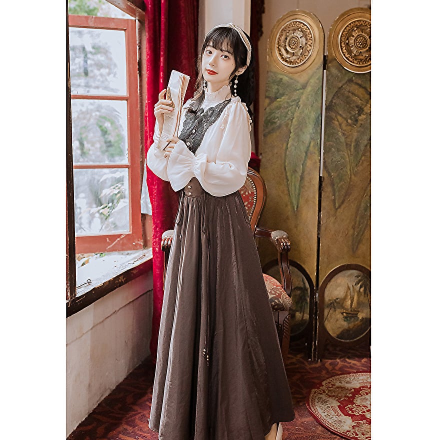 ハンドメイド　ロリィタ　ブラウススカートセット ハンドメイド ロリィタ ブラウススカートセット ロリータファッション