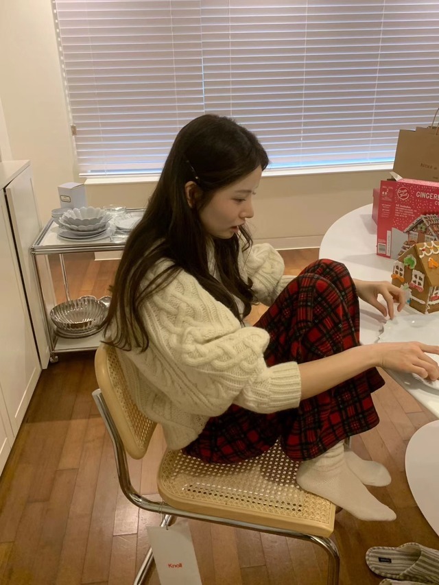 (予約) ounce / Kimo merry check fleece pants