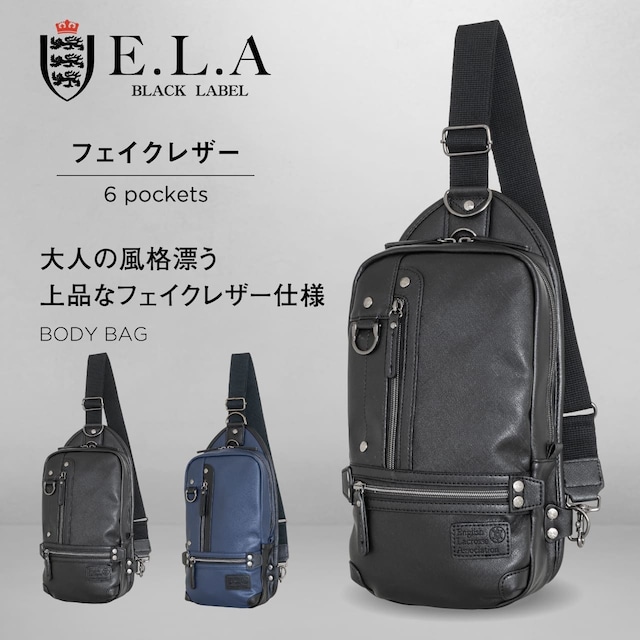 E.L.A イーエルエー ボディバッグ スリングバッグ ワンショルダー 合成皮革 ELA-12179