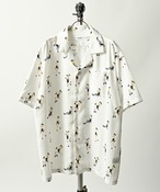 ATELANE Bunny girl all-over print S/S open shirt (WHT) 26A-15024