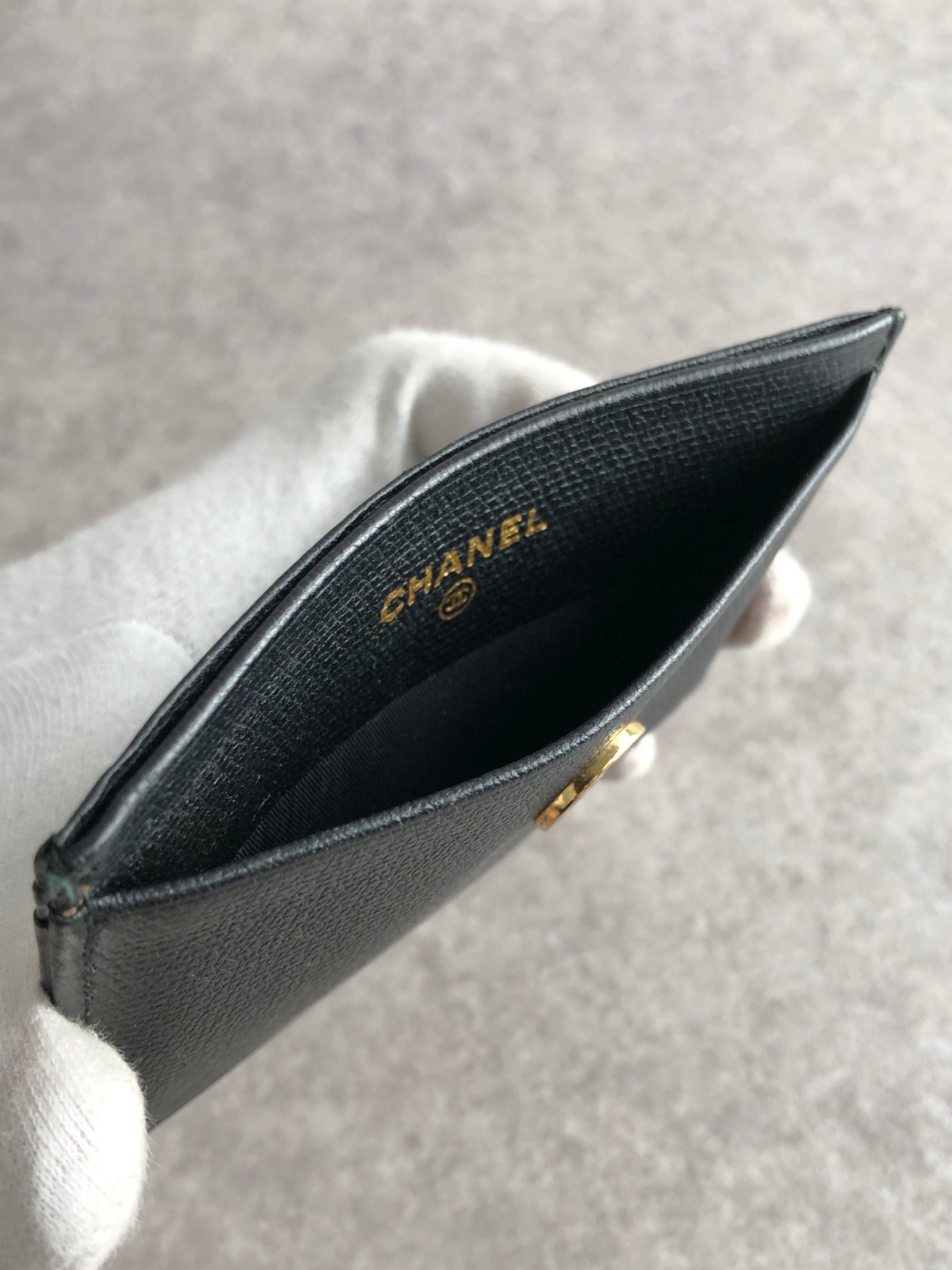 CHANEL シャネル カードケース ブラック ココボタン レザー vintage