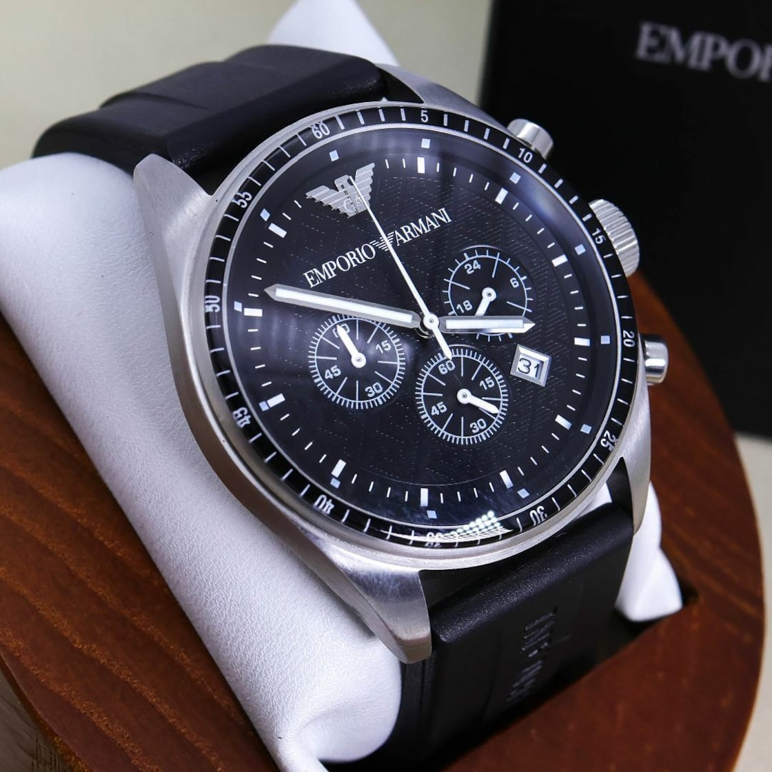 ◇稼働 EMPORIO ARMANI 腕時計 AR0527 クロノグラフ o | Pay ID