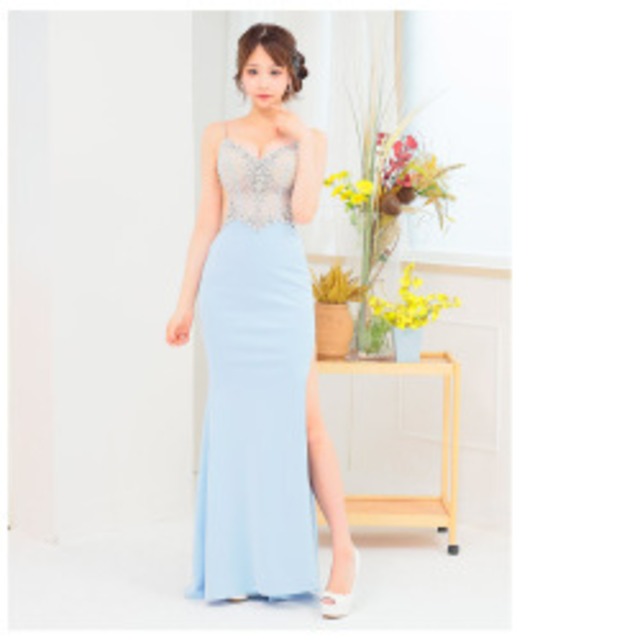 ♡お客様専用AngelR [エンジェルアール] アッパーレースビジューデザインタイトロングドレス | AR24332