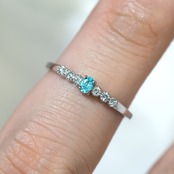 パライバトルマリン ブラジル産 リング 0.066ct D0.08ct pt900