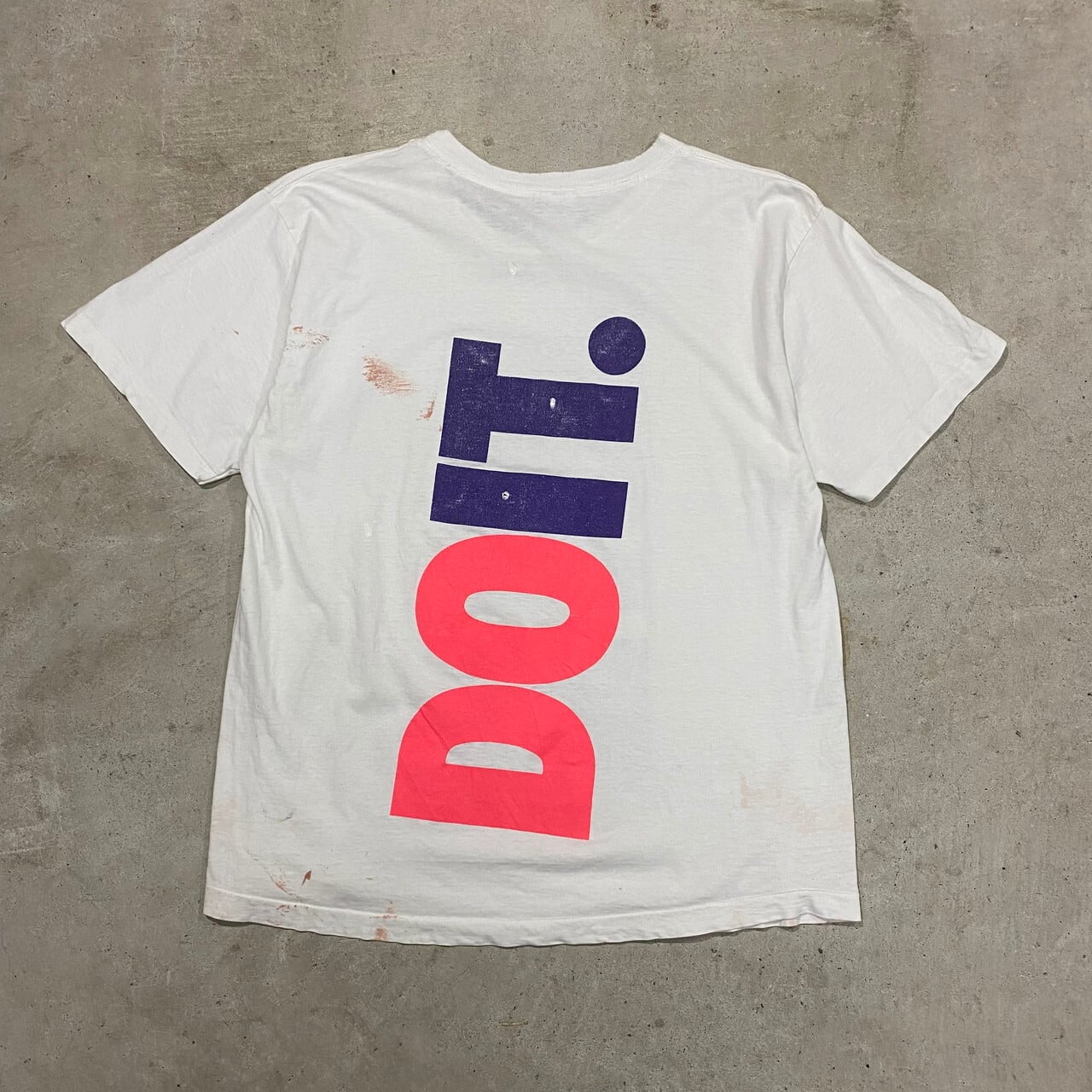 雰囲気系 90年代 USA製 NIKE ナイキ JUST DO IT ペンキ ロゴ 両面プリントTシャツ メンズL 古着 90s ヴィンテージ  ビンテージ ホワイト 白 【Tシャツ】【VC】【HA10】【23T】【FSS2308-30】 | cave 古着屋【公式】古着通販サイト