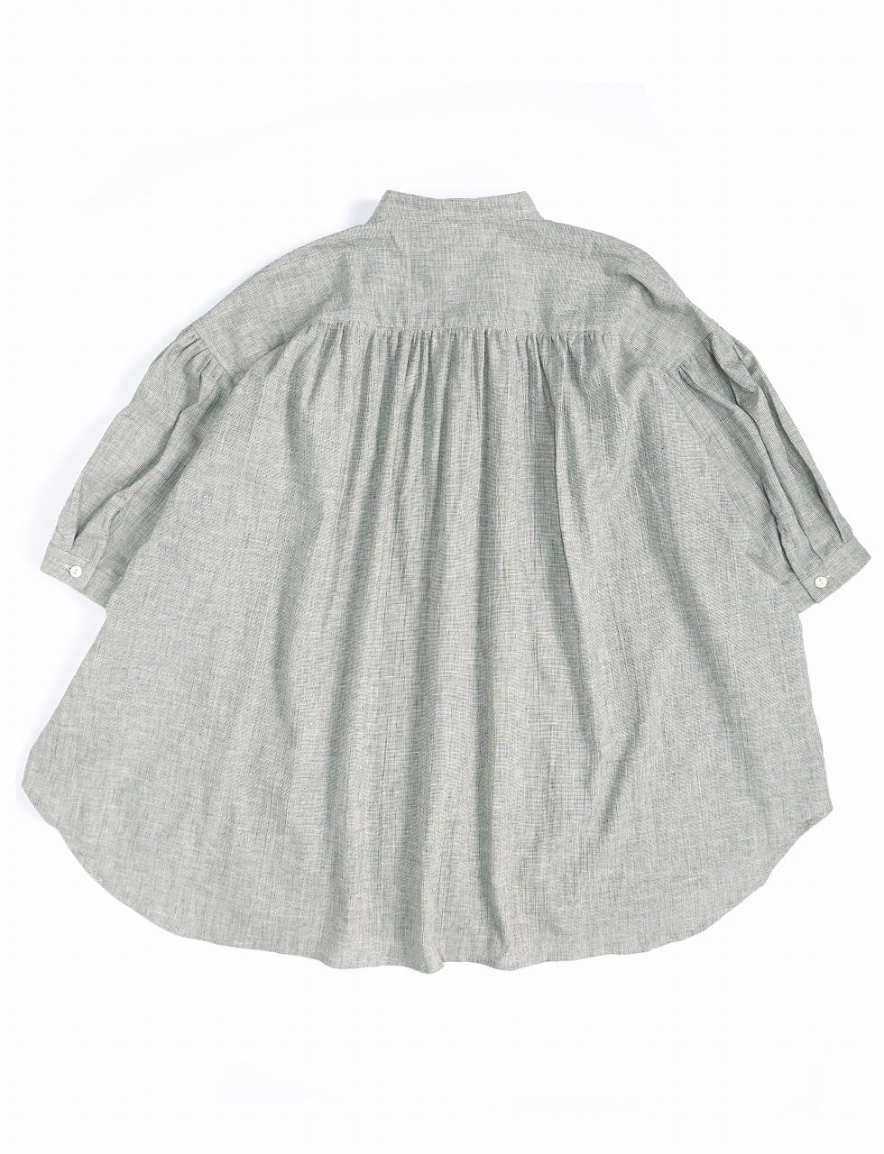 Antique Check Fly-Front Blouse