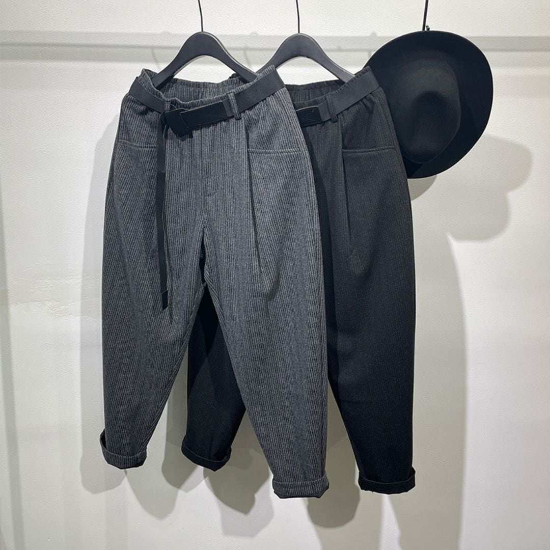 Striped wool loose harem pants