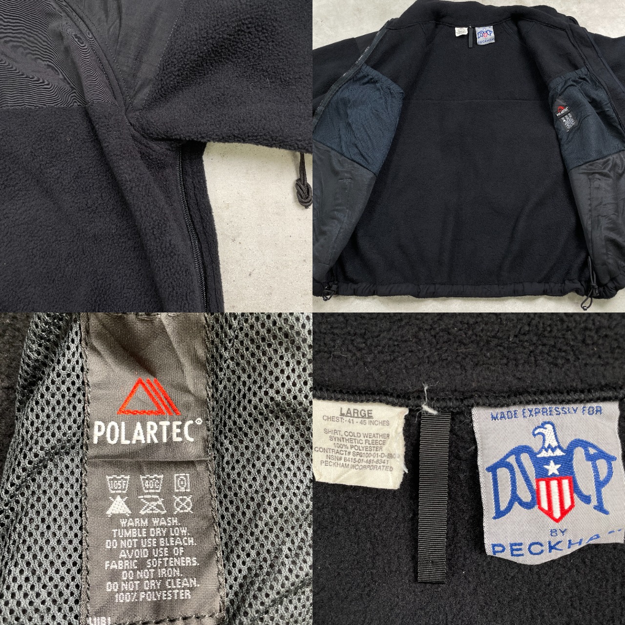 00年代 PECKHAM DSCP POLATEC U.S.ARMY ミリタリー フリースジャケット 