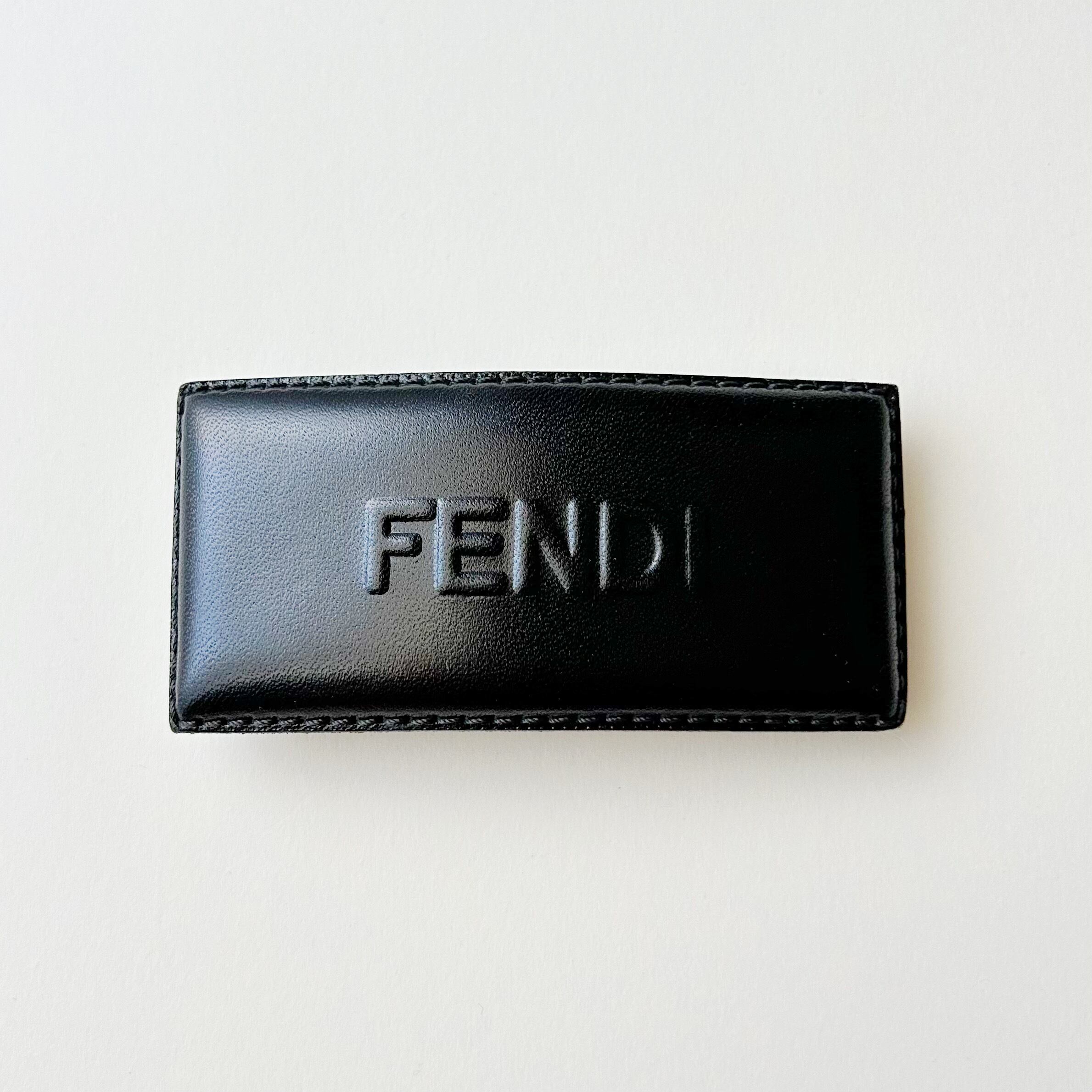 F6240】FENDI スクエアレザーロゴバレッタ/フェンディ/ヘア 