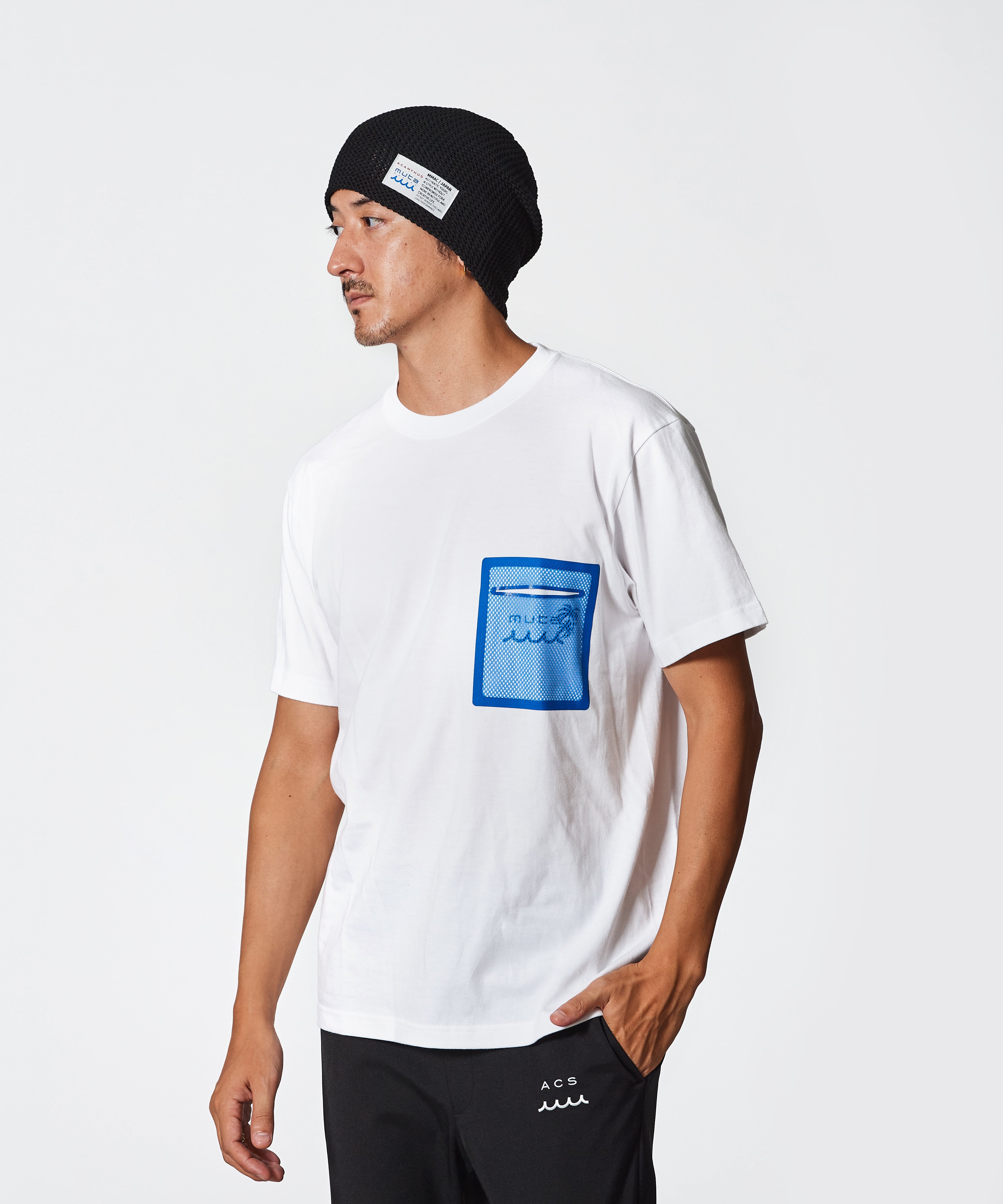 ACANTHUS × muta MARINE ムータ Mesh Trimming ポケットTシャツ muta MARINE × ACANTHUS メッシュ トリミングポケット Tシャツ