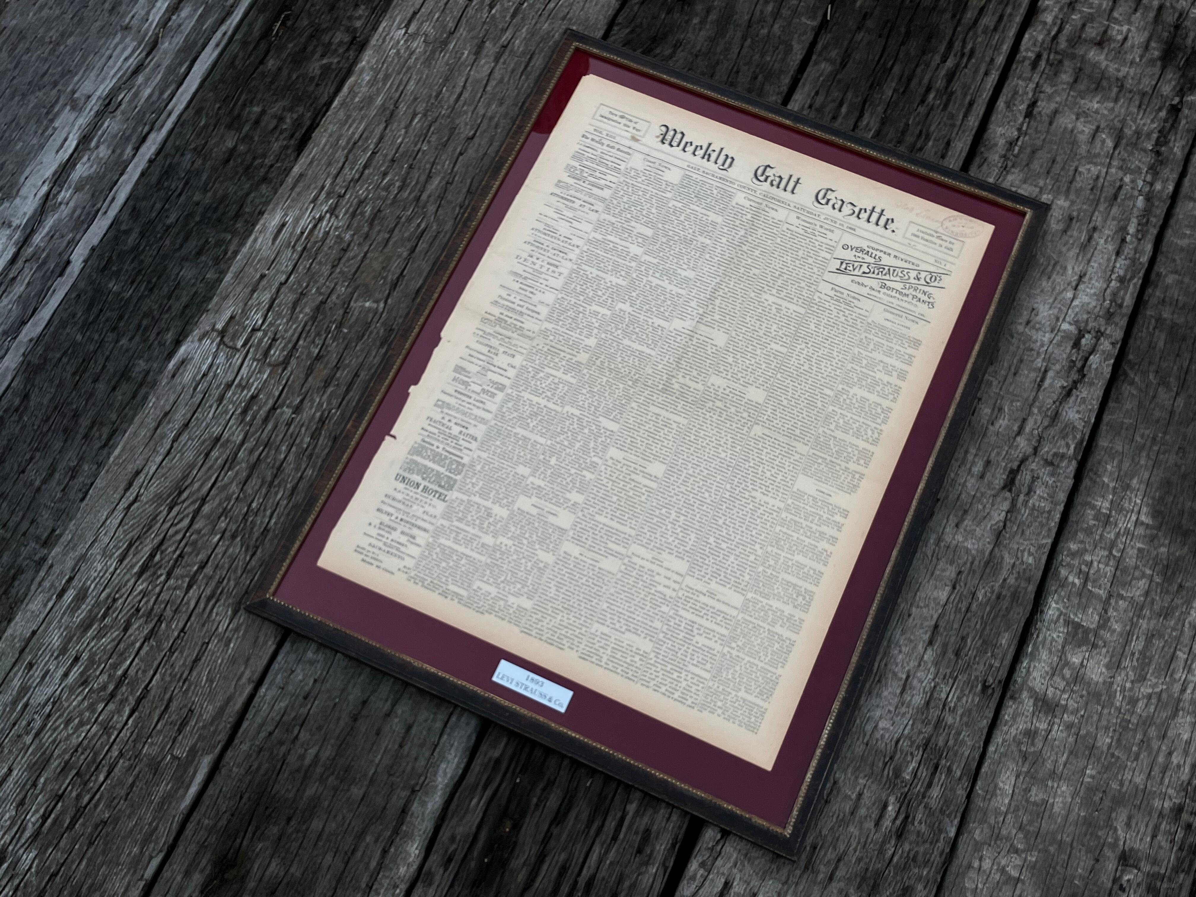 1893 LEVI STRAUSS&Co. ADVERTISING NEWS PAPER