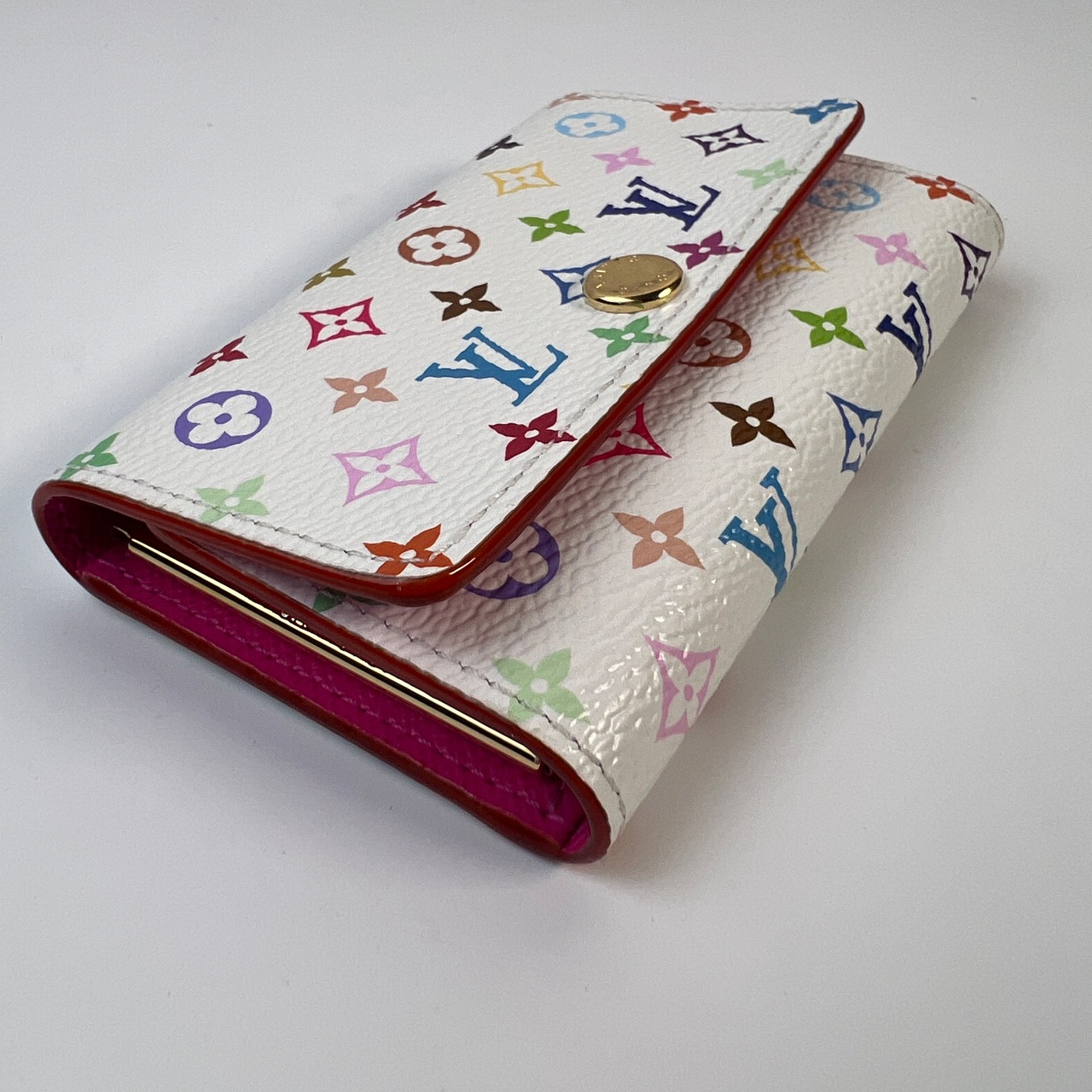 【最終処分SALE】LOUIS VUITTON ルイヴィトン  モノグラムマルチカラー 村上隆ミュルティクレ6連 モノグラムレザー キーケース ホワイト A-8095