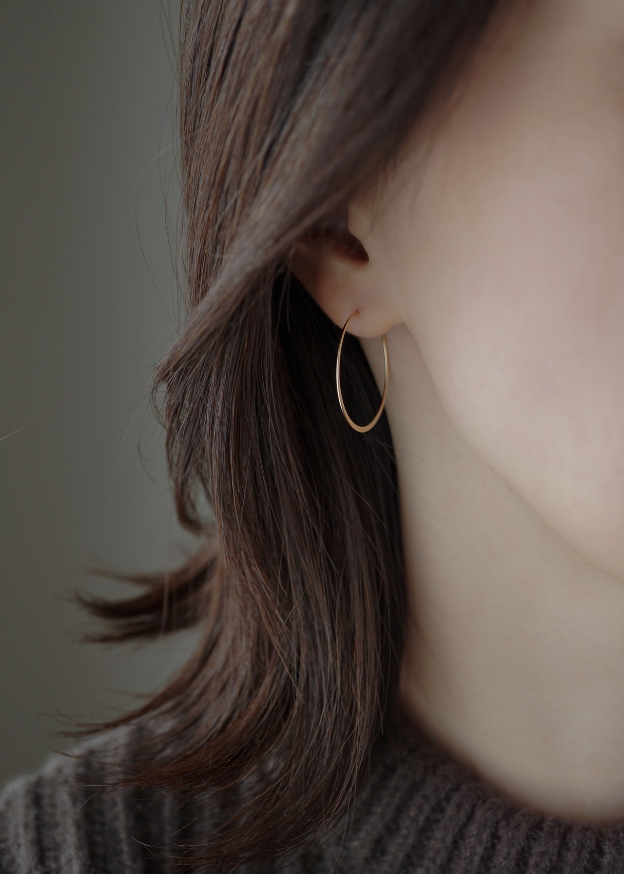 【片側販売】フープピアス金具-チャーム専用／K14GF- M size